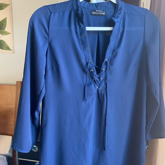 Navy blue American Dream long sleeve blouse - Picture 2 of 3